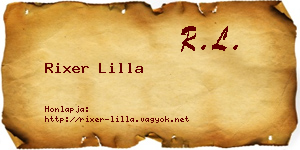Rixer Lilla névjegykártya